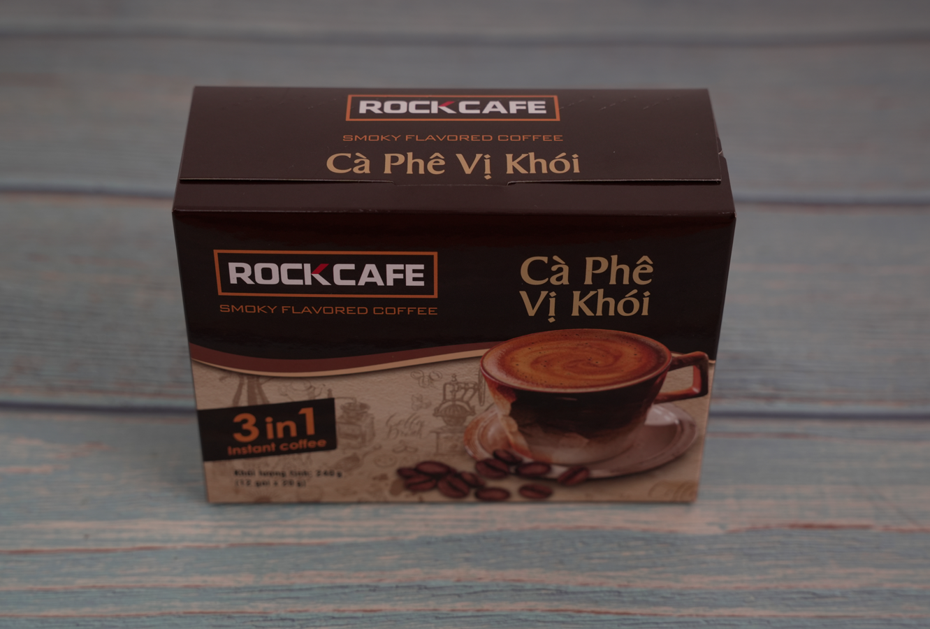 RockCafe - Cà phê vị khói 3 trong 1 (Hộp 12 gói x 20gr)