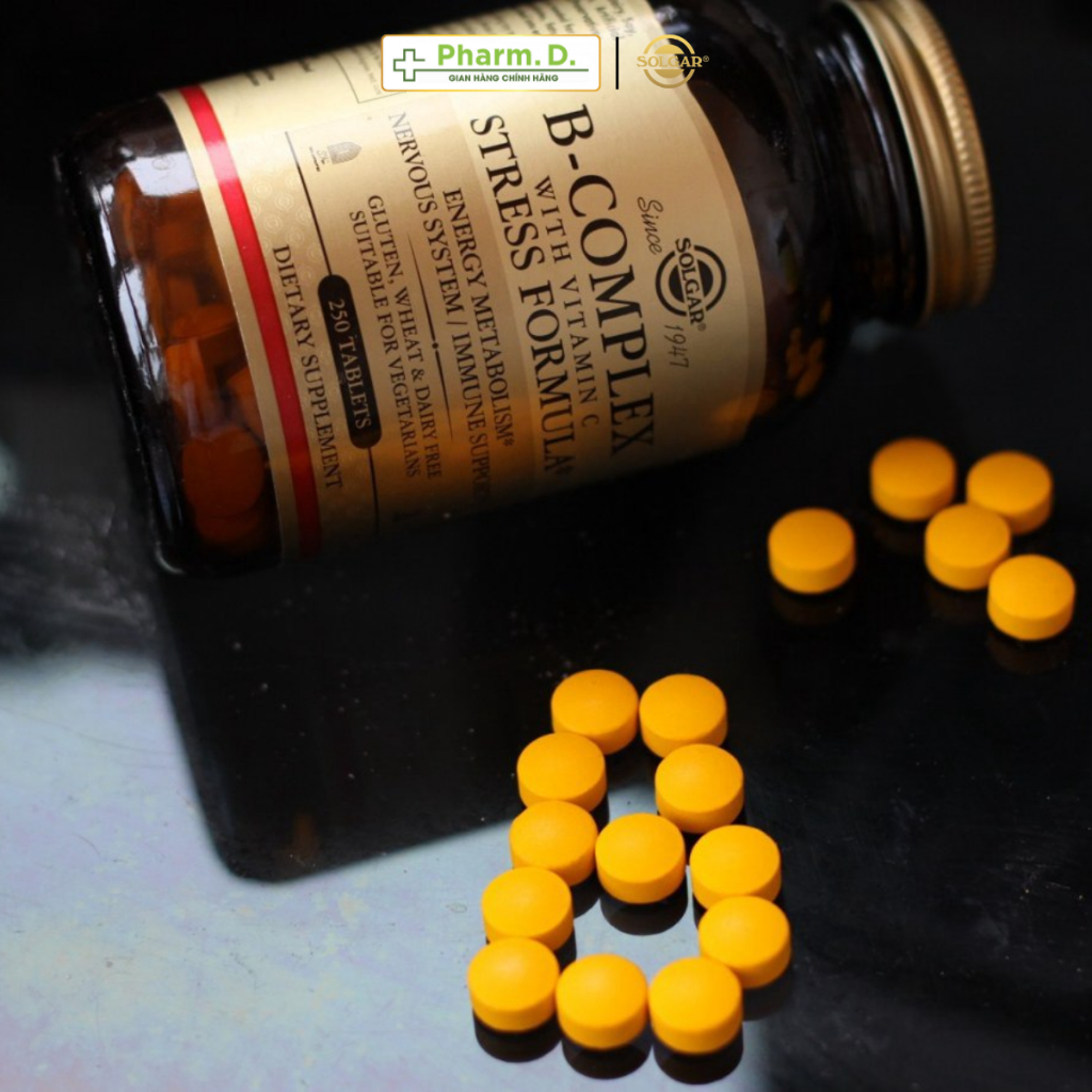Viên Uống Hỗ Trợ Giảm Căng Thẳng, Tăng Cường Sức Khỏe Solgar B-Complex With Vitamin C Stress Formula