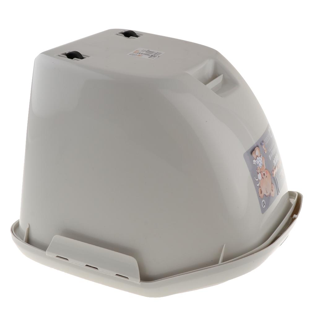 2X Plastic Pet Food Container Jar Measuring Cup Cereal Grain Storage Box Gray