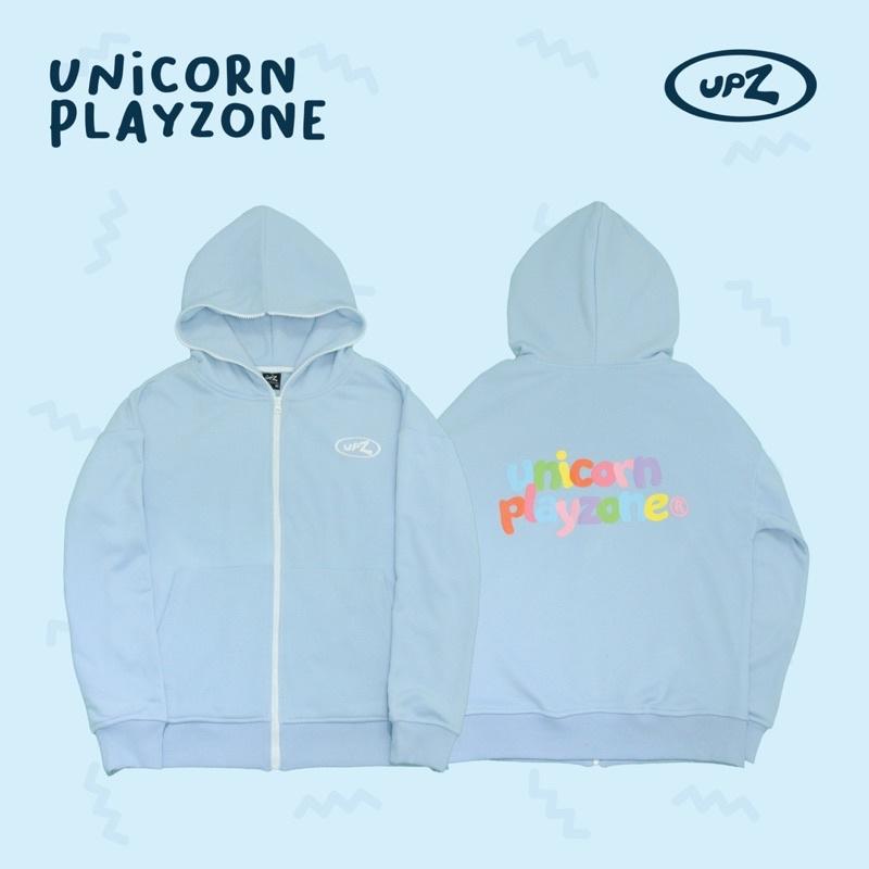 UPZ Áo Khoác Hoodie Dây Kéo In Unicorn Play Zone Chữ Bảy Màu