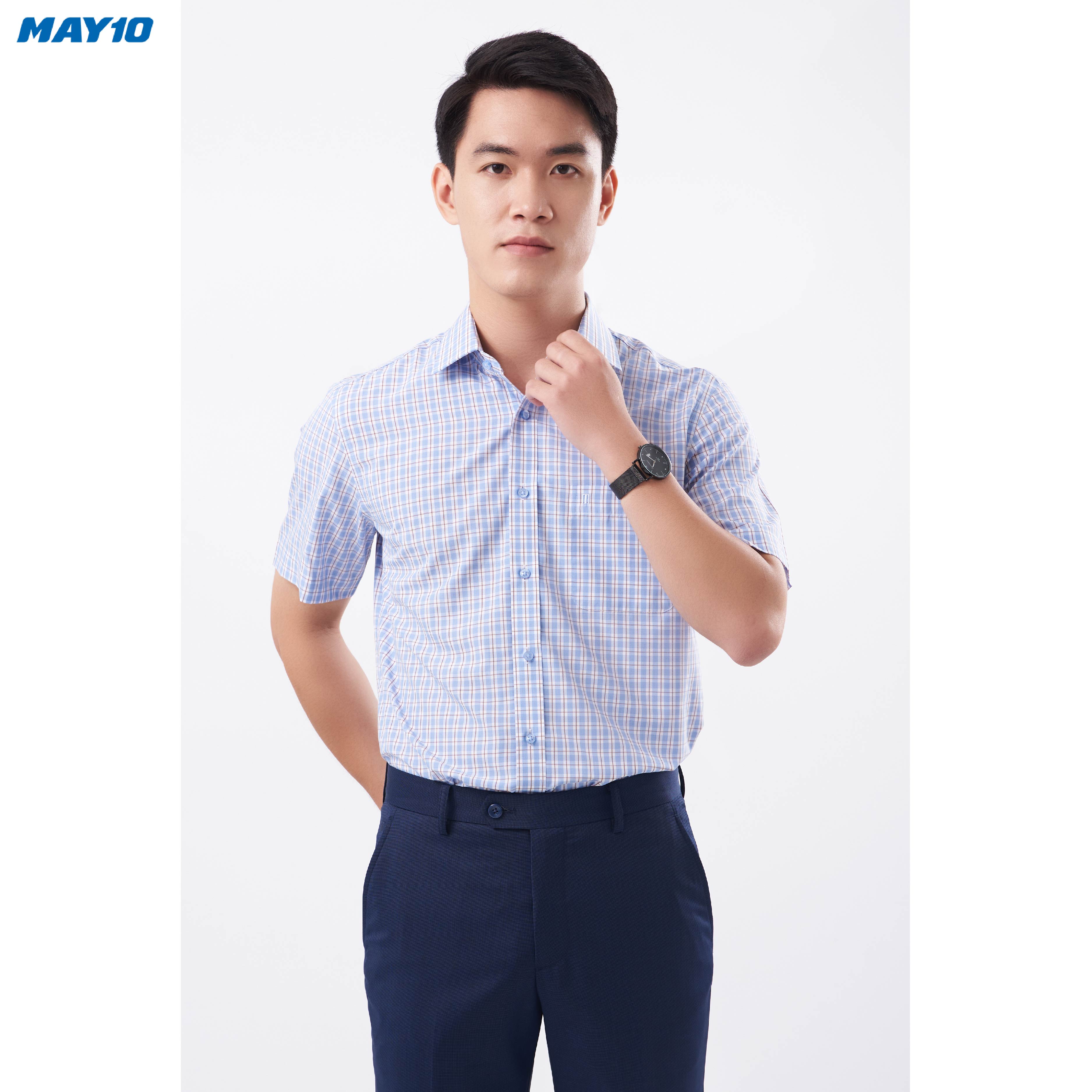 Sơ mi nam cộc tay May 10 form RegularFit mã 010121127 AK151