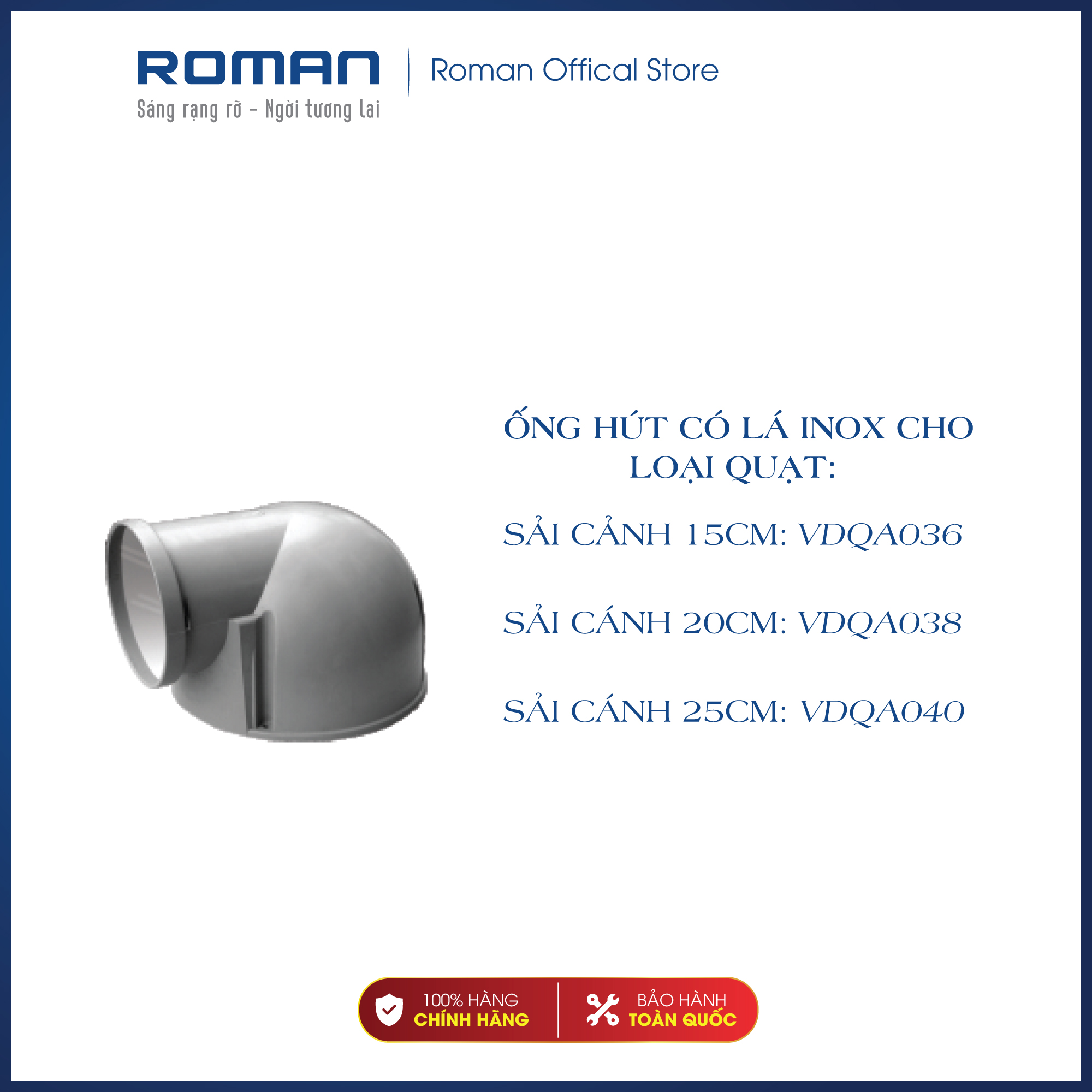 Quạt hút âm trần nối ống gió sải cánh 30cm hàng chính hãng Roman - Hút mùi hút ẩm hút nhiệt hiệu quả với lưu lượng hút cao và độ ồn cực thấp RCF30T