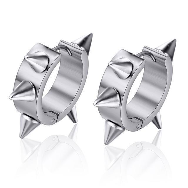 Khuyên Tai Bấm Unisex Gai Nhọn Cực Chất Kẹp, Sỏ Lỗ