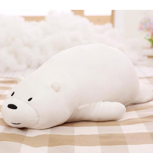 Gấu Bông We Bare Bears Nằm (70 Cm) Gb274 (Tặng 1 Móc Khóa Dây Da Pu Đính Đá Lấp Lánh Màu Ngẫu Nhiên)