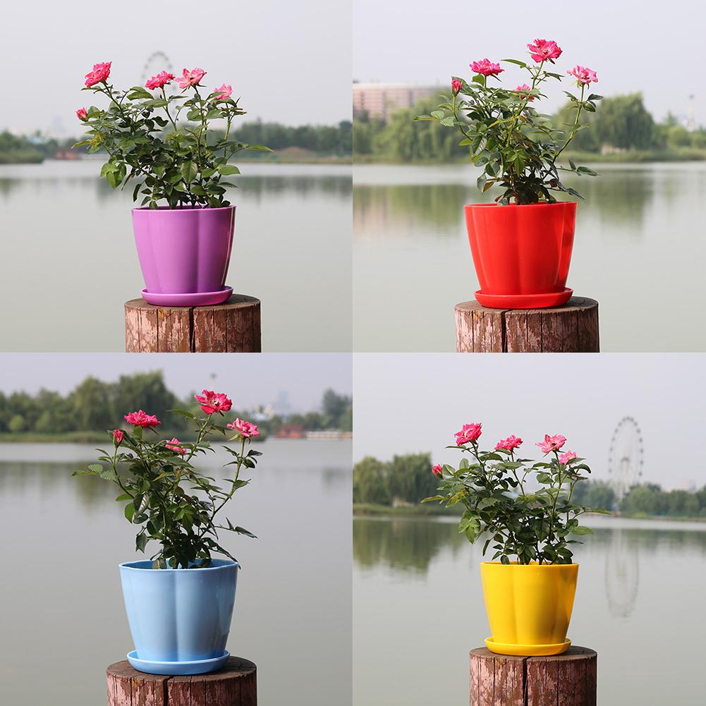 Chậu Hoa Mini Làm Từ Nhựa Nhiều Màu Để Bàn Trang Trí Sáng Tạo
