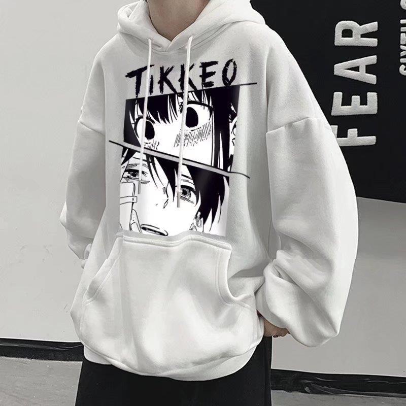 Áo Hoodie Lông Cừu Dày Dặn In Họa Tiết Anime Thời Trang Hàn Quốc Cho Nam