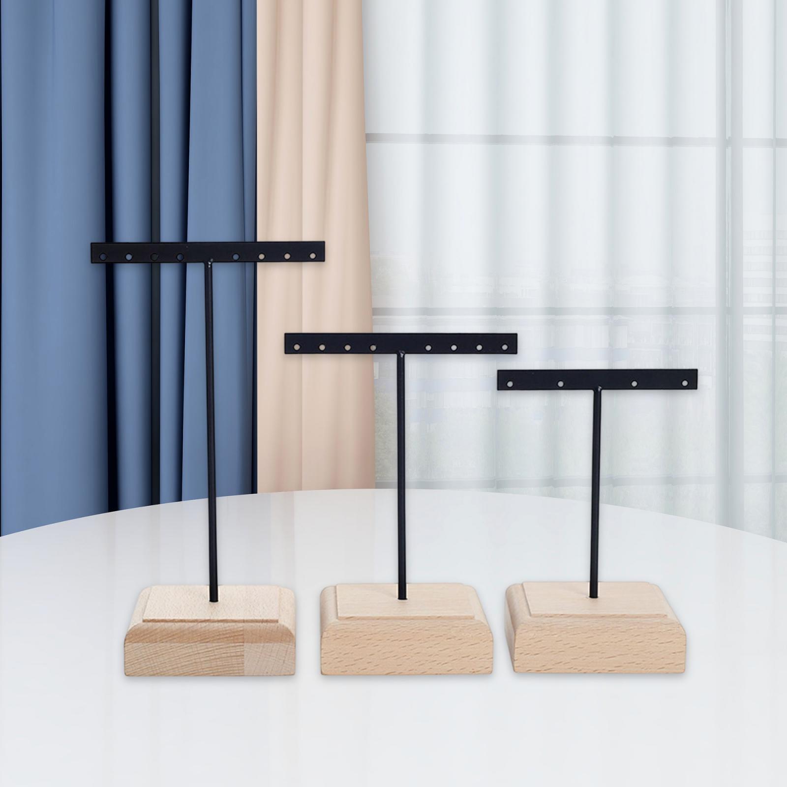 3x Earrings Display Stand Holder Wooden Base for Rings Tradeshow Shops