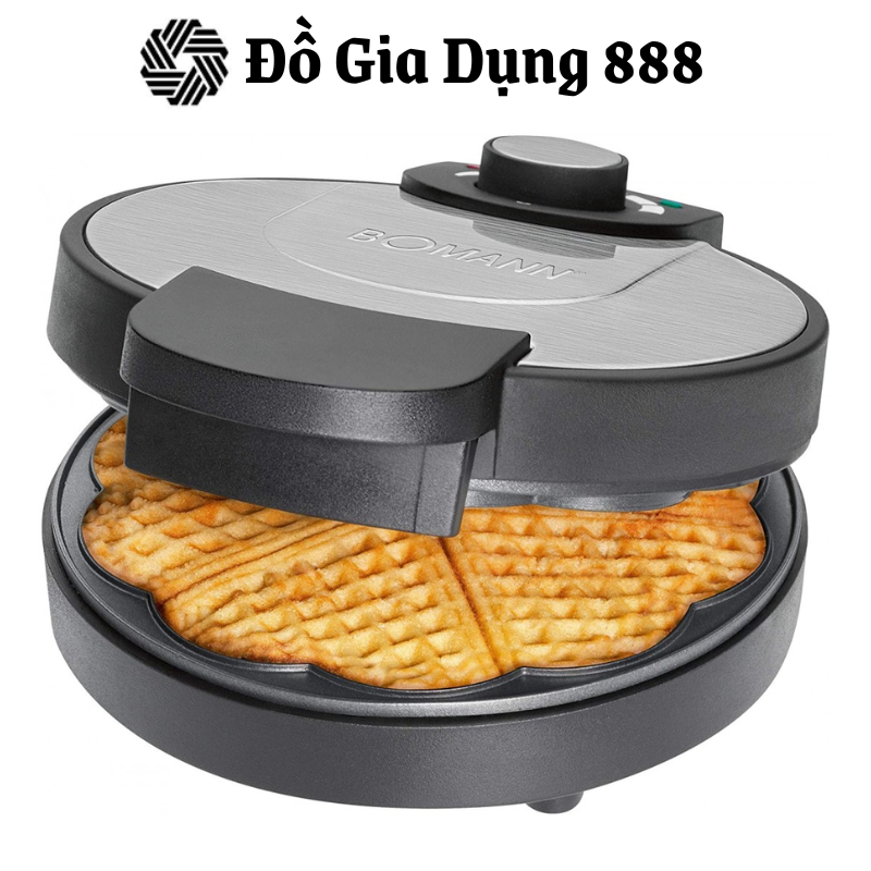 Máy Nướng Bánh WAFFLE BOMANN, Máy Làm Bánh Ngọt, Mặn, Công Suất 1200W, Nhập Đức, BH 12 Tháng