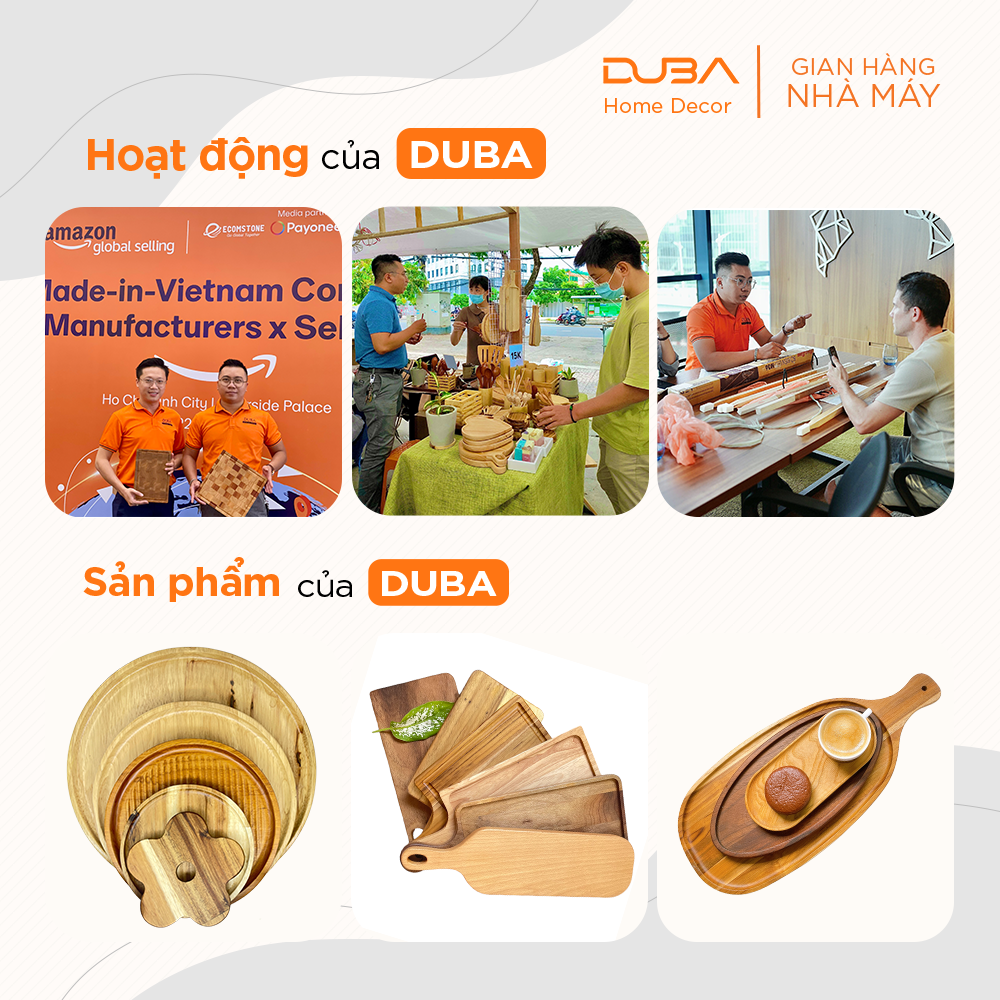 Khay gỗ decor, đĩa gỗ đựng đồ ăn chuẩn an toàn xuất khẩu Mỹ - DUBA (Hàng mẫu xuất Mỹ)
