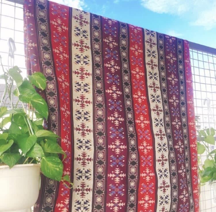 Thảm Thổ Cẩm vintage 1,5m x 2m Thảm trải sàn trang trí, Thảm picnic