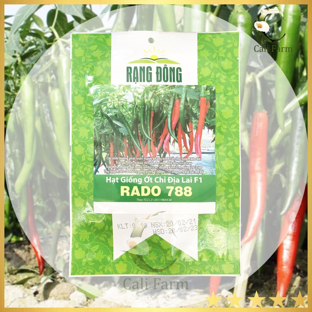 Hạt Giống Ớt Chỉ Địa Lai F1 RADO 788 gói 0,1gr vị cay, rất sai trái- NON GMO - Hạt giống Rạng Đông, Chất lượng vượt trội !
