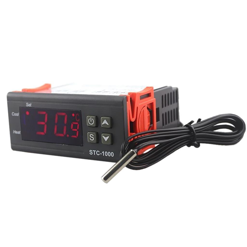 2x Dual Stage Digital Temperature Controller Fahrenheit Thermostat with Sensor for 3D Printer,Freezer,Fridge,Hatching