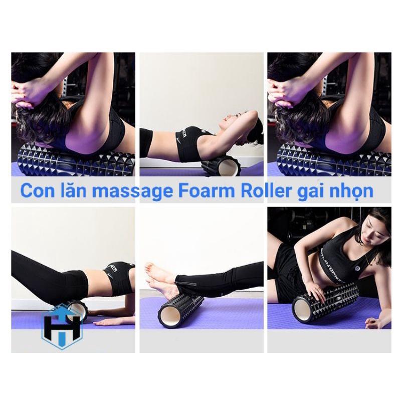 CON LĂN CỘT SỐNG FOAM ROLLER 45*13cm - TỰ DAY HUYỆT TOÀN THÂN,LĂN CỘT SỐNG .HẾT ĐAU NHỨC- KHỎE XƯƠNG KHỚP