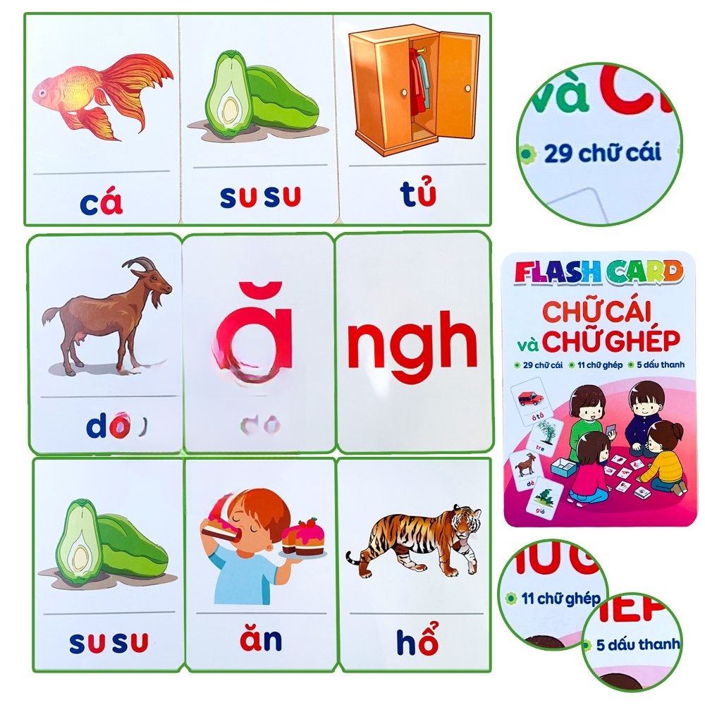 Flashcard, Bộ Chữ Cái Và Chữ Ghép Giúp Bé Học Chữ Và Đánh Vần Nhanh