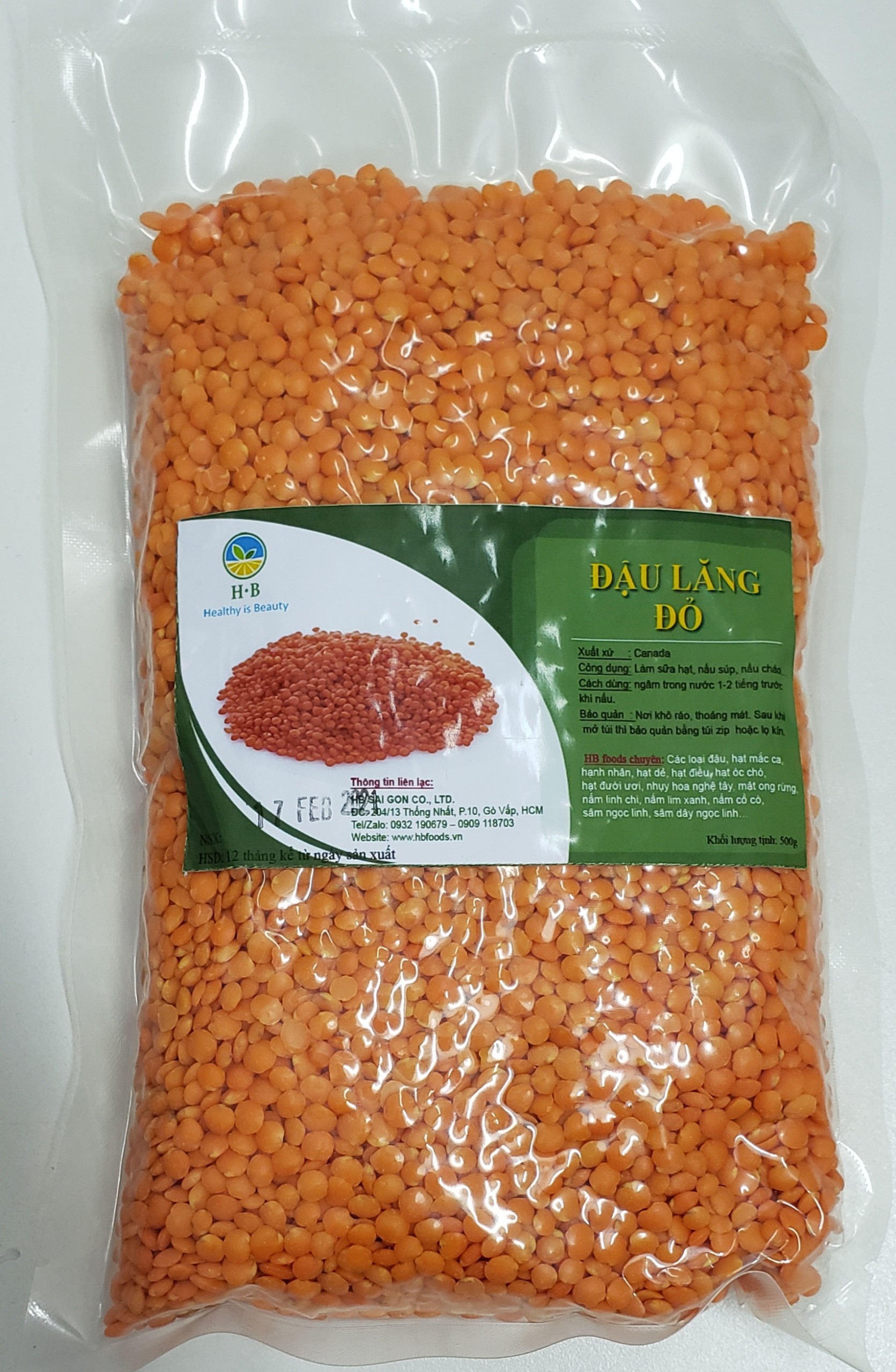 Đậu Lăng Đỏ (Red Lentils) - Canada 500g