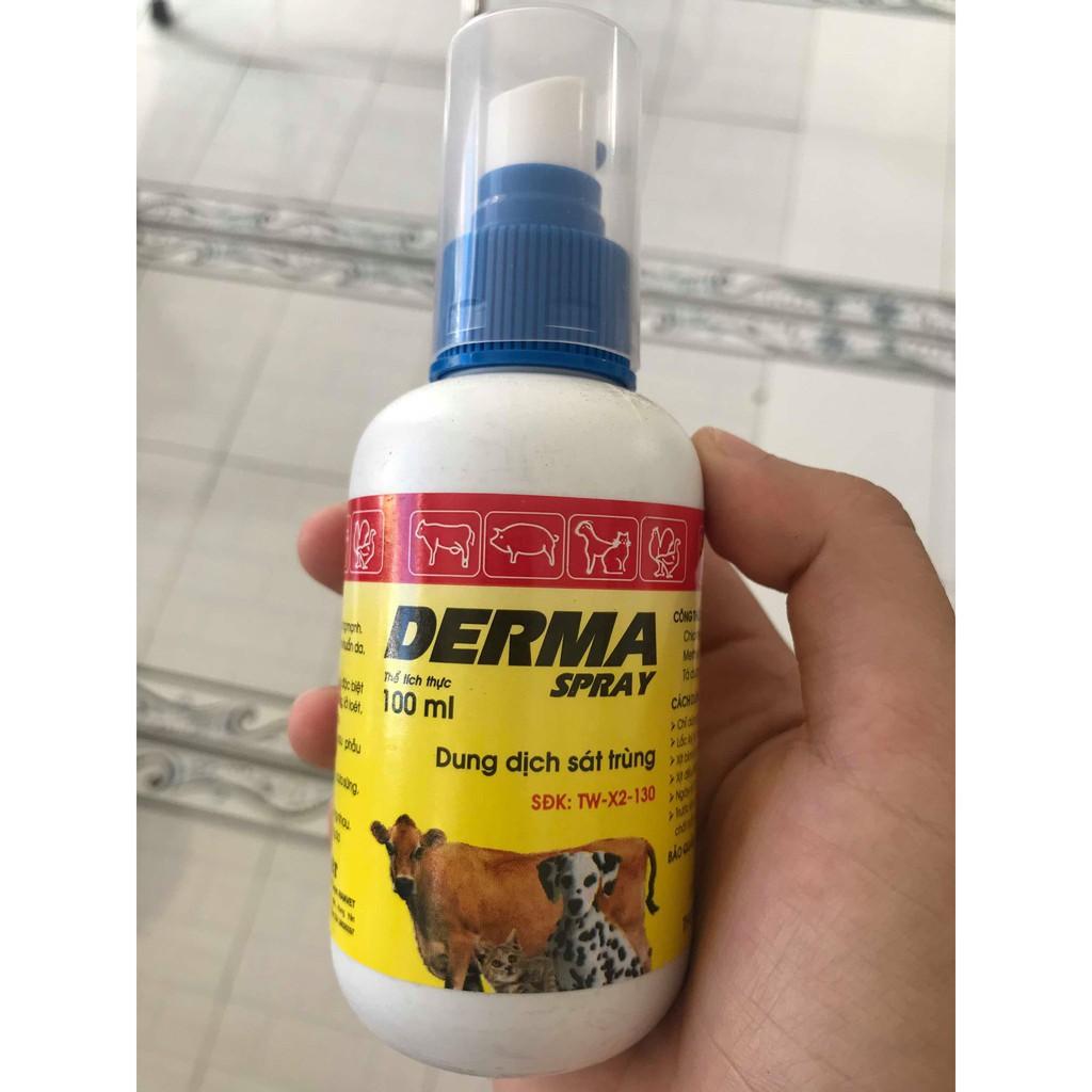 Thuốc xịt viêm da chó mèo Derma - lọ 100ml