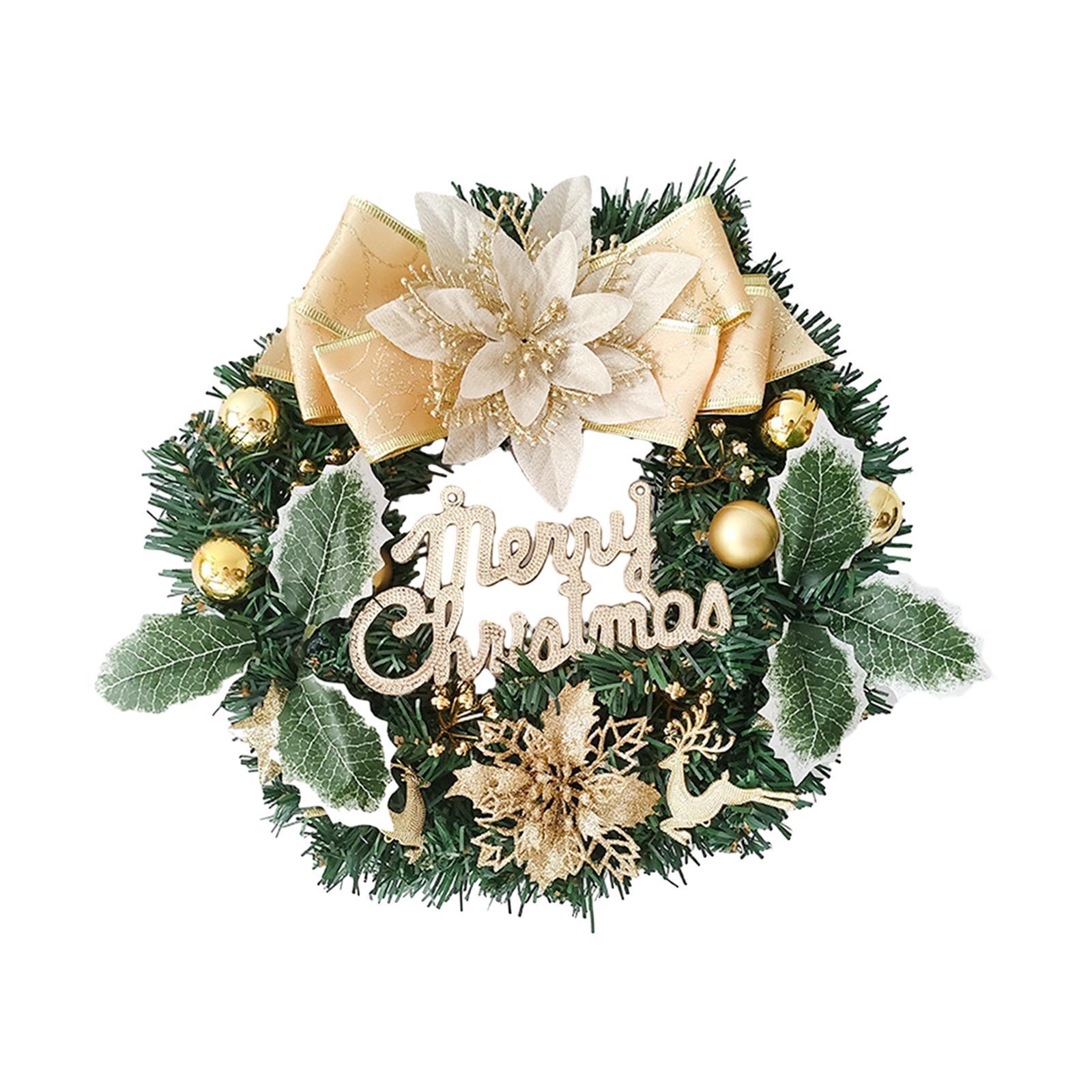 Faux Christmas Wreath Wreath for Front Door 30cm Holiday Garland Decoration Xmas Wreath for Wall Festival Living Room