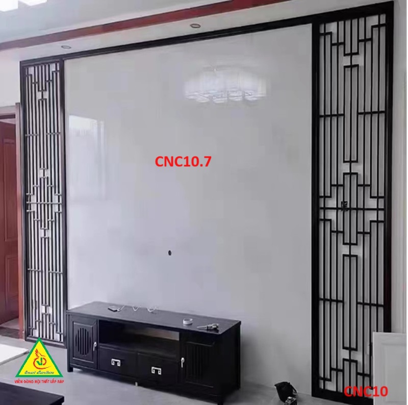 Nền tường phong cách Trung Hoa, bình phong gỗ cắt CNC010 - Nội thất lắp ráp Viendong Adv