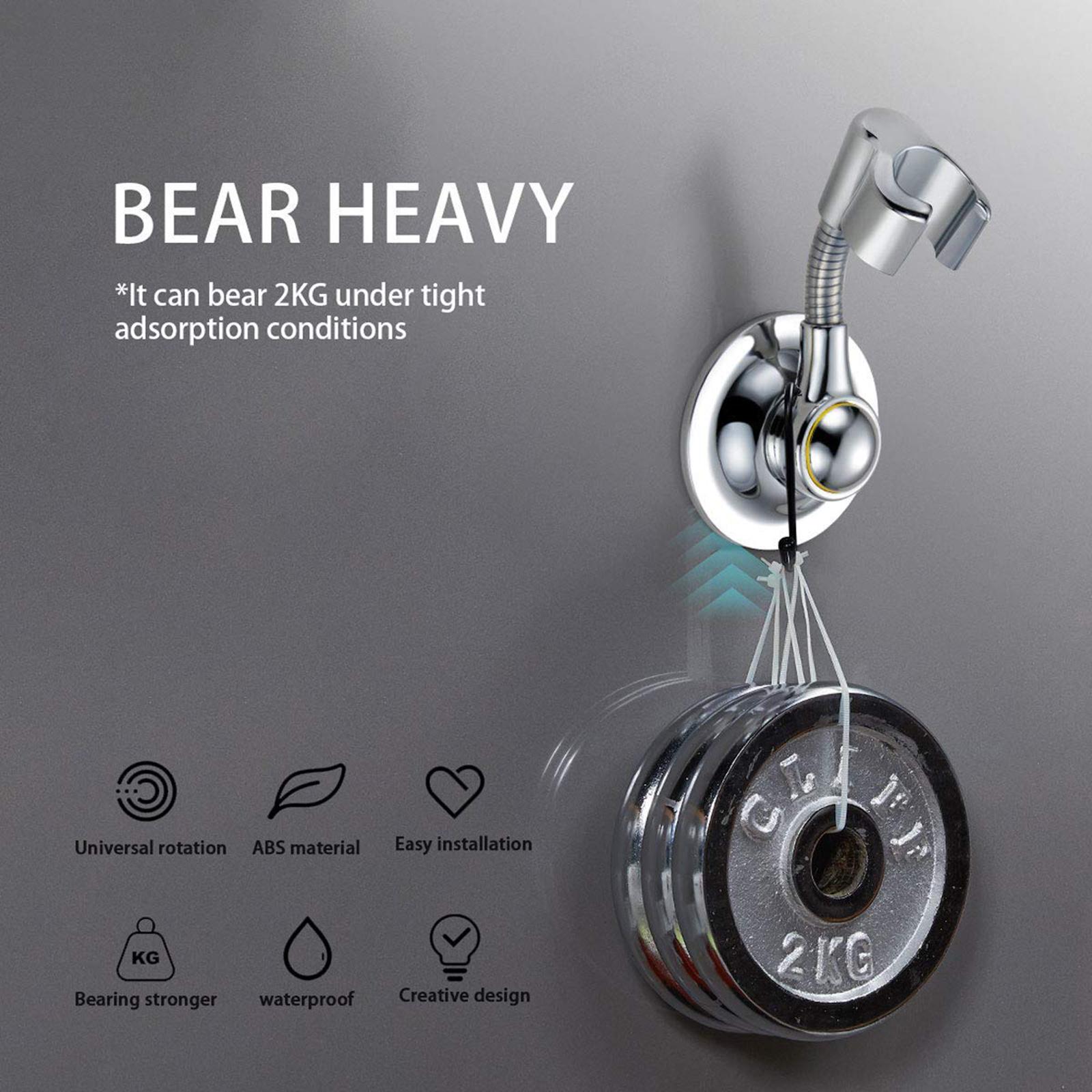 Shower Head Holder Suction Cup Handheld Bracket Adjustable Height Shower Holder, Removable Wall Mounted Suction Bracket