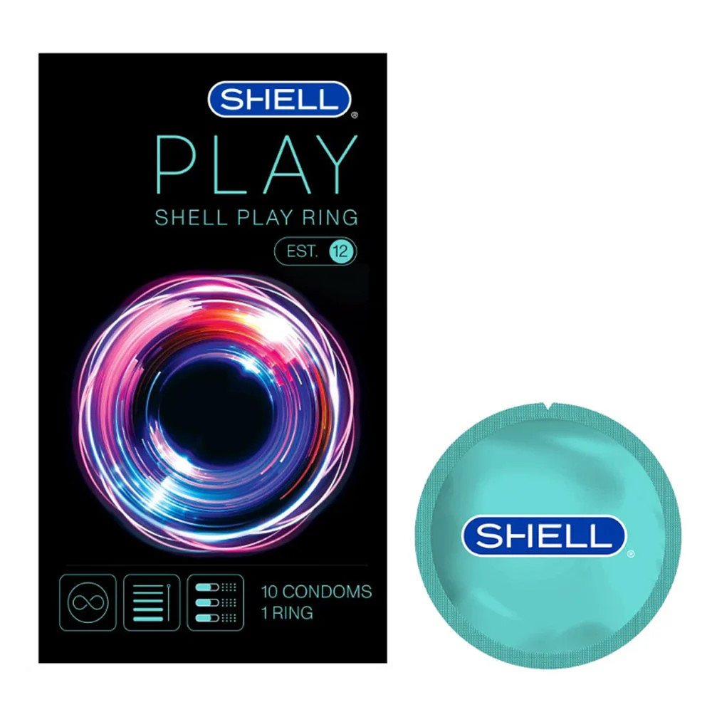 [Hộp 10 cái] Bao cao su Shell Play Ring 6 tính năng