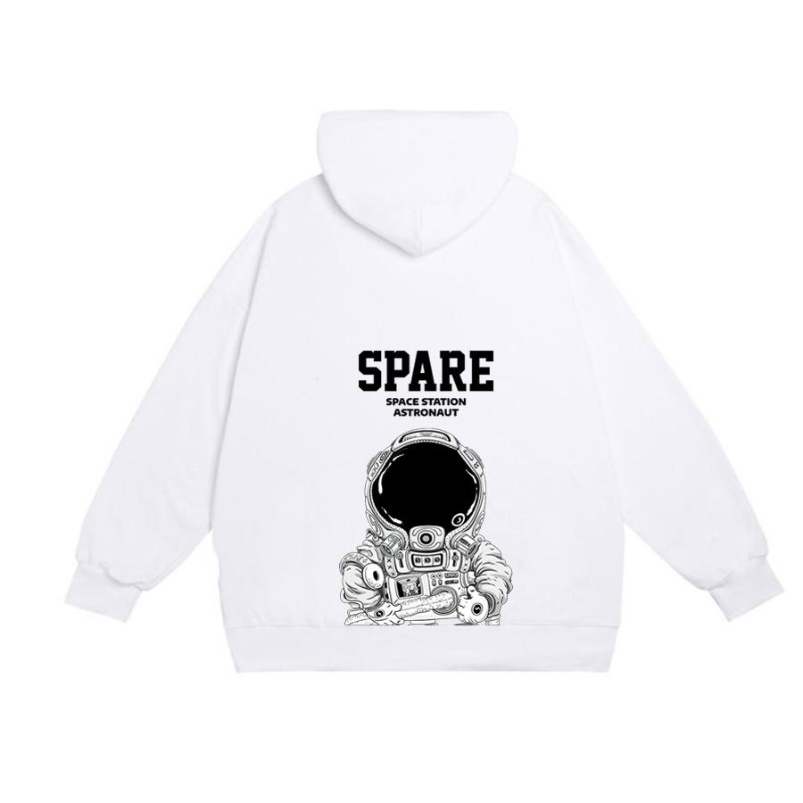 Áo mũ Hoodie Unisex MonsterX SPARE form rộng 3 màu nỉ bông cặp đôi nam nữ Oversize Ulzzang thu đông