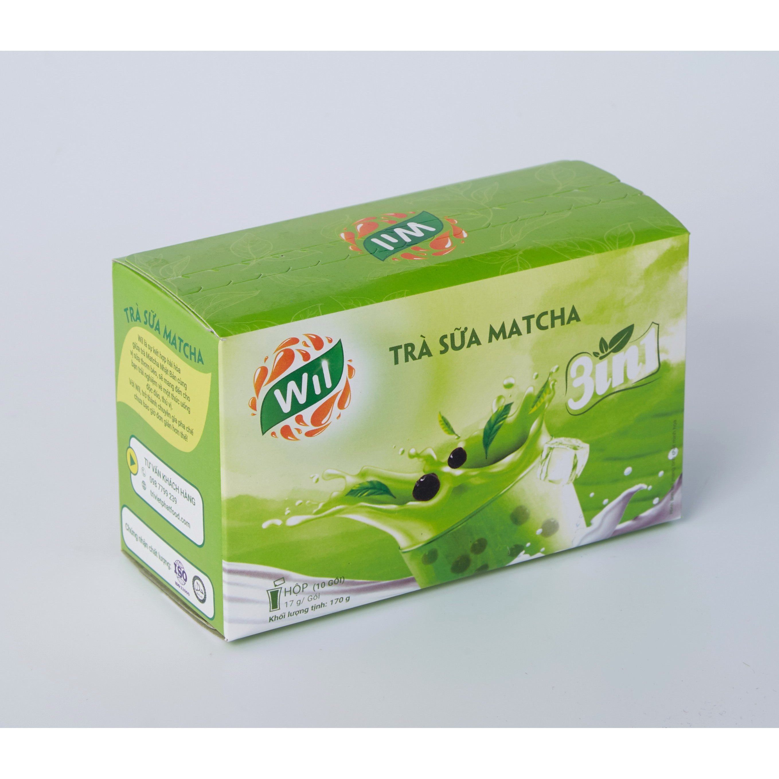 Trà sữa Matcha WIL_Trà hòa tan - Hộp 170g (17g*10 gói)