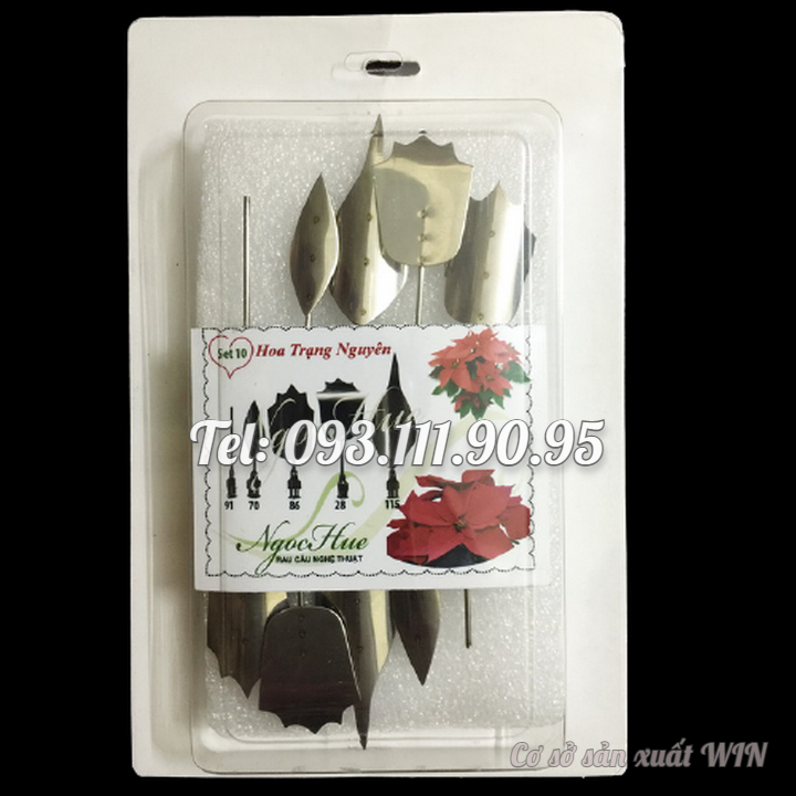 Bộ 10 dụng cụ làm thạch rau câu 3D – Set 10 – Bộ làm hoa trạng nguyên - Tặng kèm kim nhụy – Mã số 1440