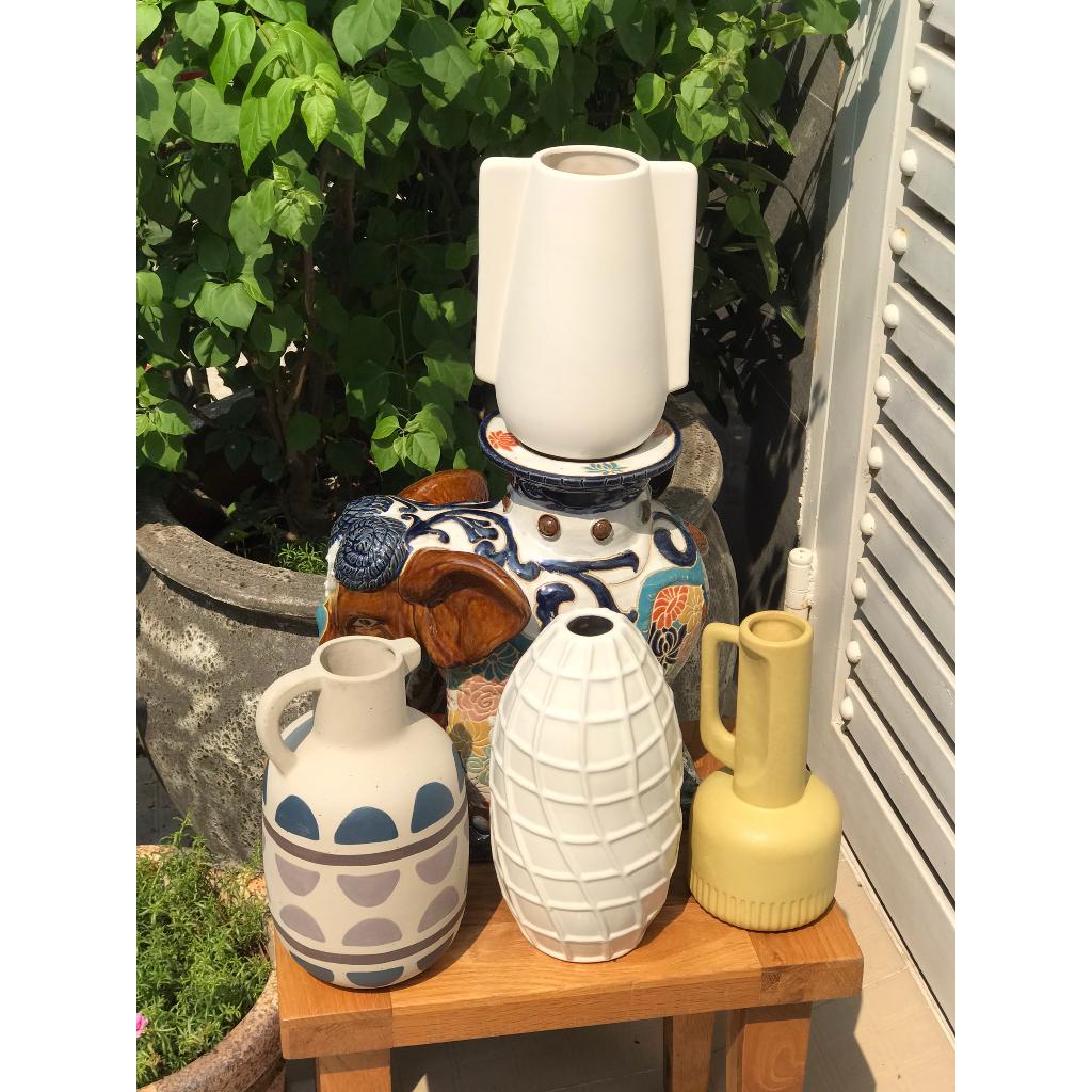 BỘ BÌNH GỐM SỨ XUẤT KHẨU TRANG TRÍ DECOR CẮM HOA XK02
