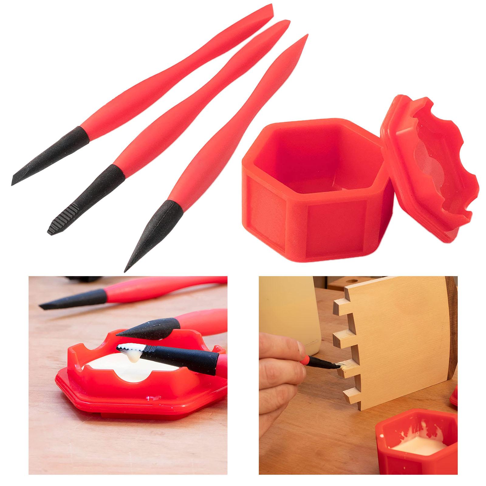 Durable Silicone Glue Kit Glue Tray & Brush DIY Woodworking Crafting Project