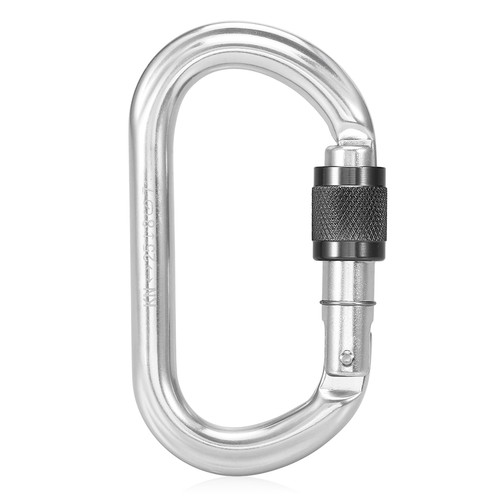 Móc khóa chịu lực leo núi 25KN bằng hợp kim nhôm siêu bền, cổng mở 0.7in