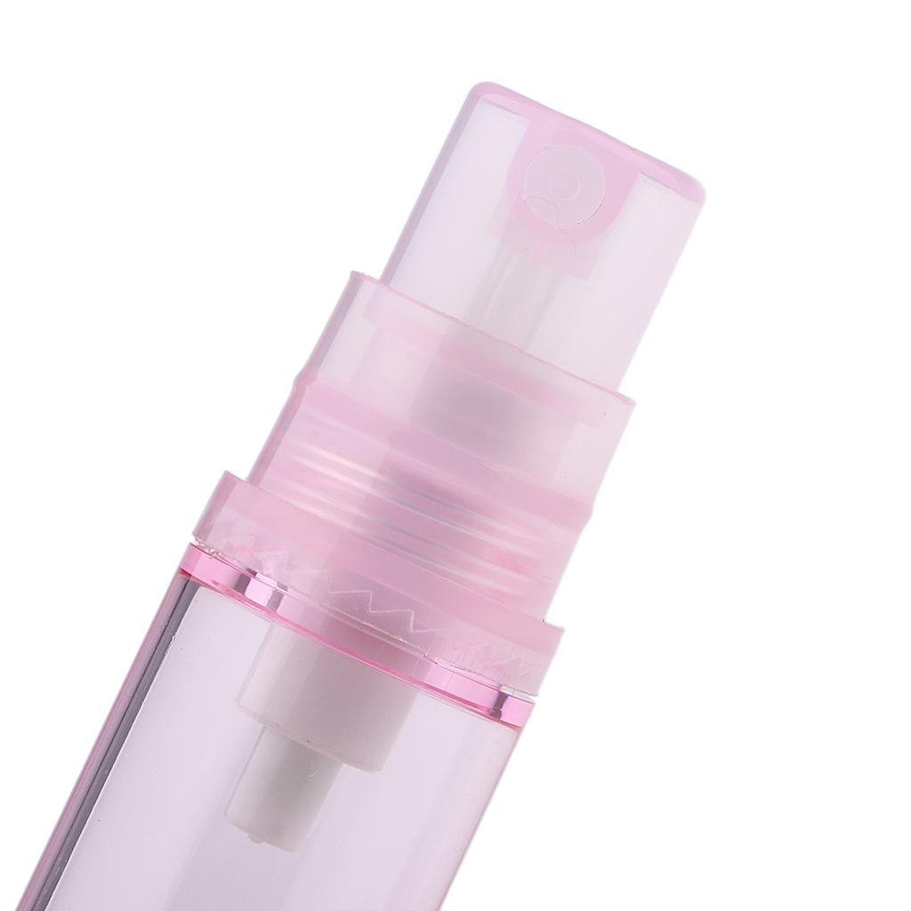 3Pcs 10ml Empty Airless Pump Bottles Refillable Cosmetic Containers Pink