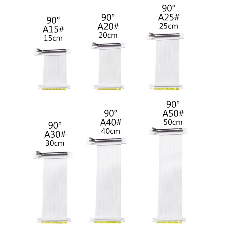 High Speed Graphics Cards PCI Express 16x Flexible Cable Riser Card PCI-E X16 Extension Adapter For GTX, RX series White