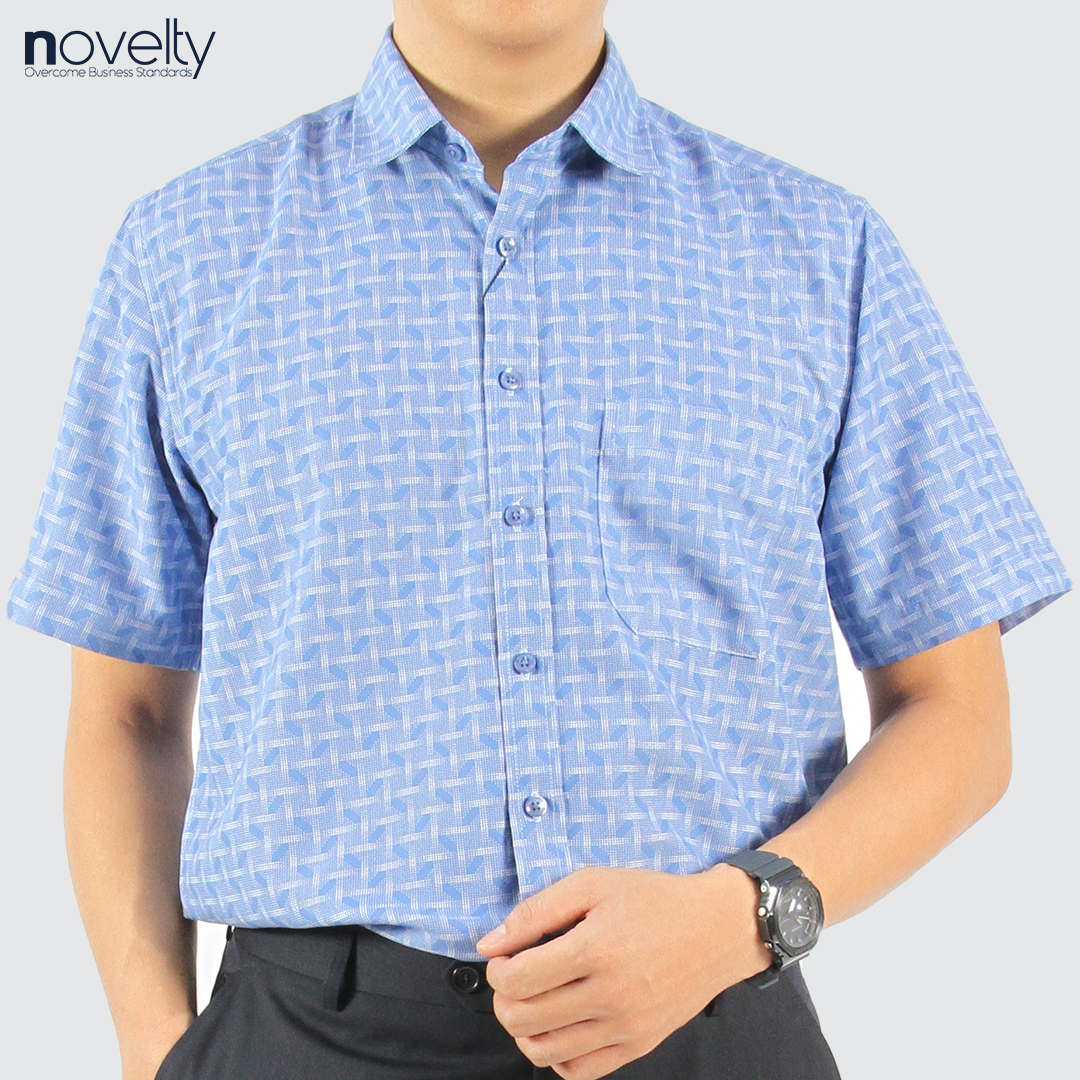 Áo sơ mi nam ngắn tay Novelty casual hoa văn NSMMCTMSPB230173N