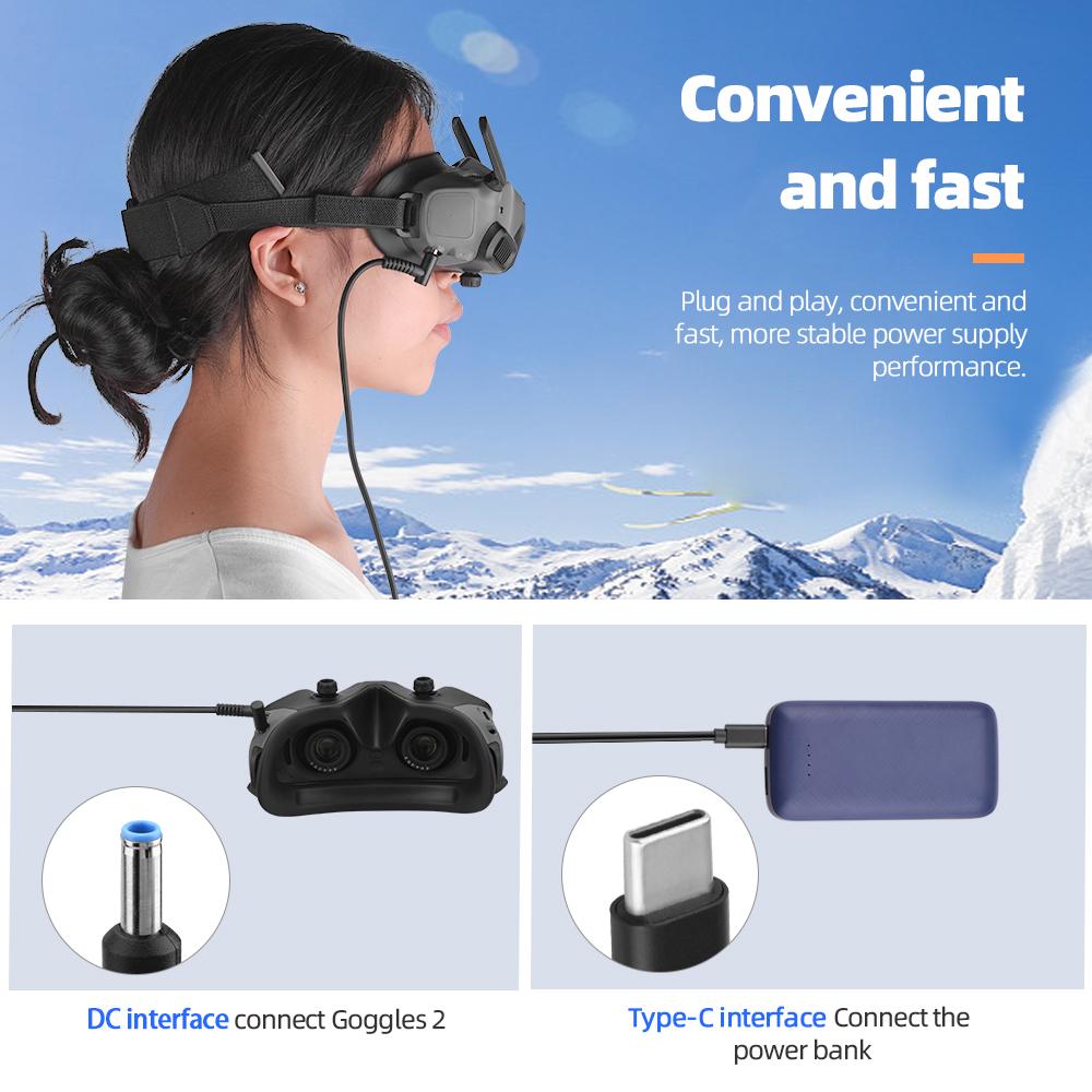 Cáp sạc cho kính bay DJI Goggles 2 Cáp nguồn USB-PD Cáp cấp nguồn di động sạc nhanh cho phụ kiện DJI Avata Màu sắc: Cáp sạc