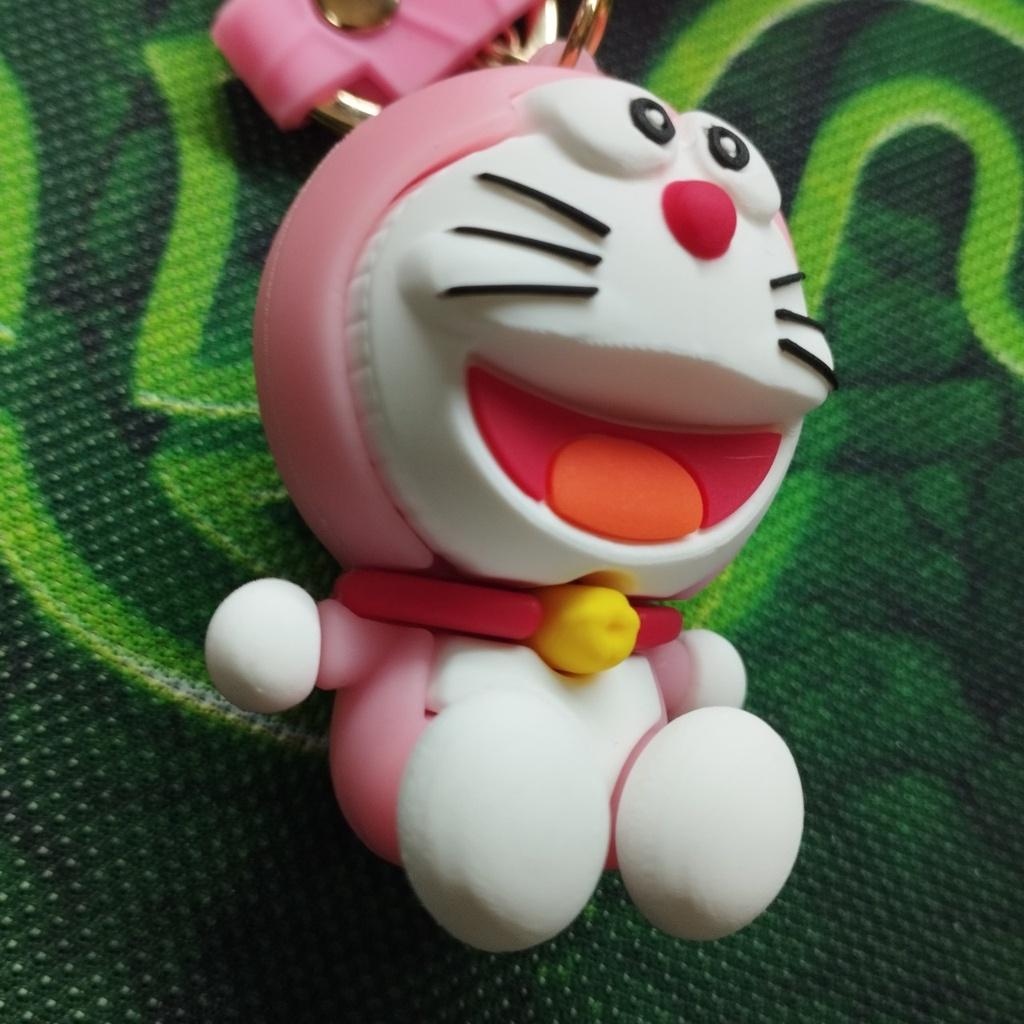 Móc Khóa chú Mèo Máy Kute Doraemon nhân vật hoạt hình thiếu nhi màu hồng nhạt