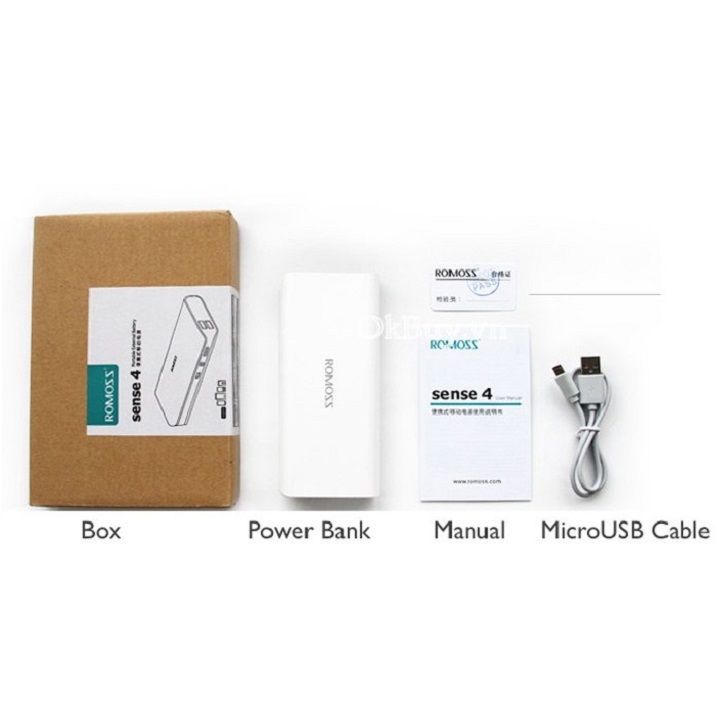 Pin sạc dự phòng Romoss Sense 4 (10000mAh) (BB) - Hàng chính hãng