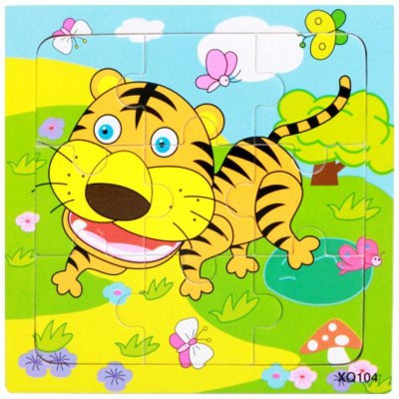 Xếp hình cho bé combo 5 tranh ghép gỗ 9 mãnh size lớn cho bé thông minh