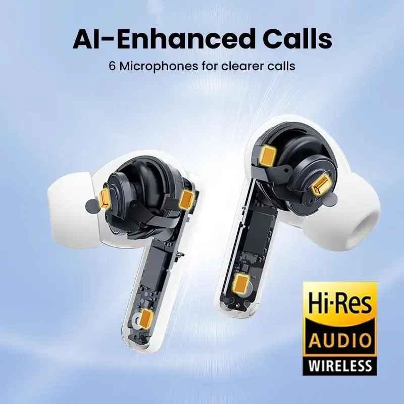 Ugreen UG15158WS200TK v5.3 HiRes HiTune T6 Hybrid Active Noise Cancelling tai nghe bluetooth chống ồn pin 30h 48dB màu trắng ANC - HÀNG CHÍNH HÃNG