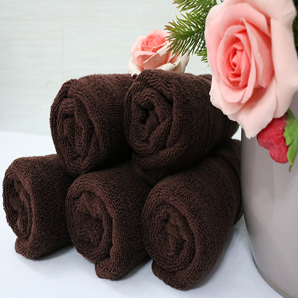 Combo 5  khăn quấn tóc, khăn mặt SPA Nam Phong - 34x80 cm - màu nâu socola