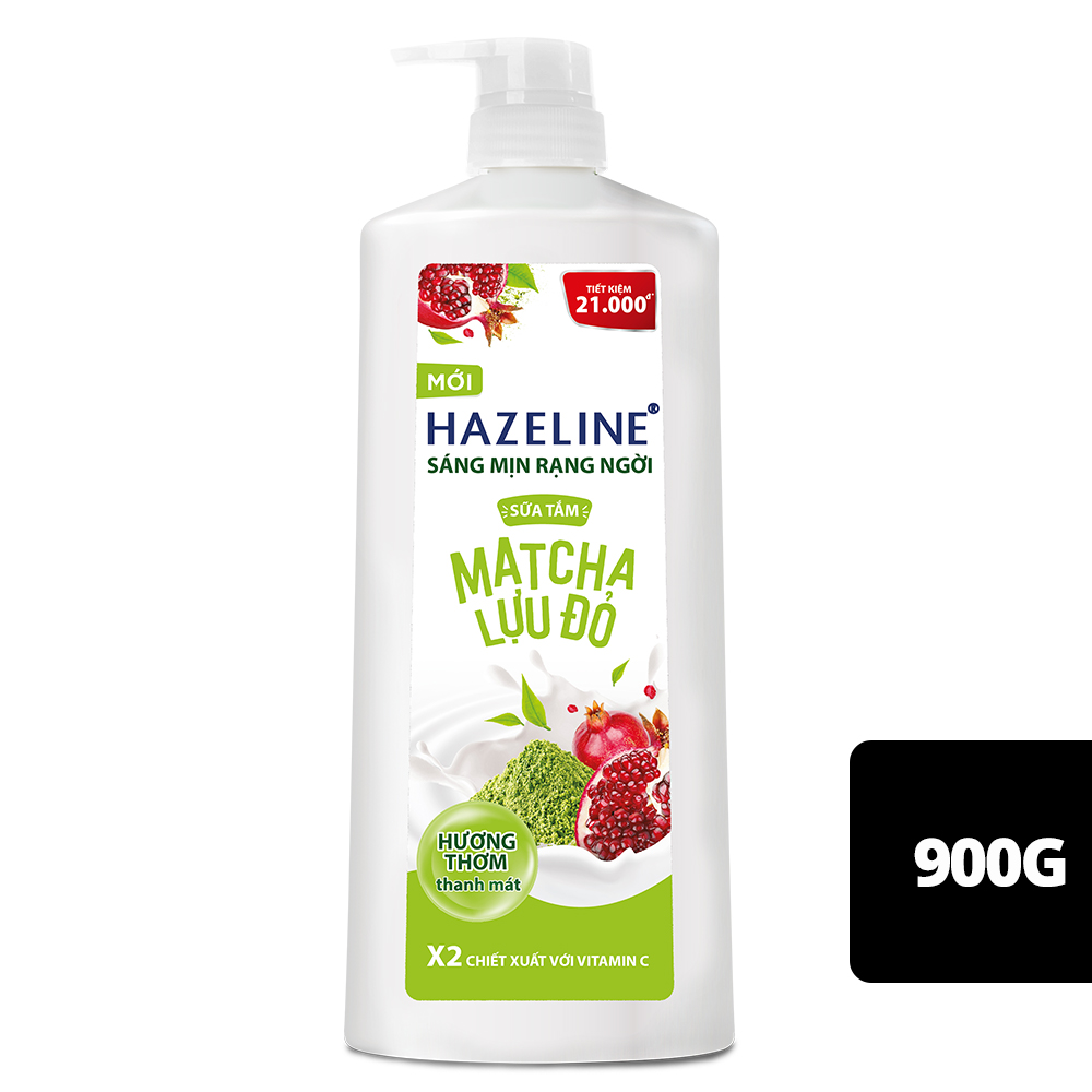 Sữa Tắm Sáng Da Hazeline Matcha Lựu Đỏ Chai 900G