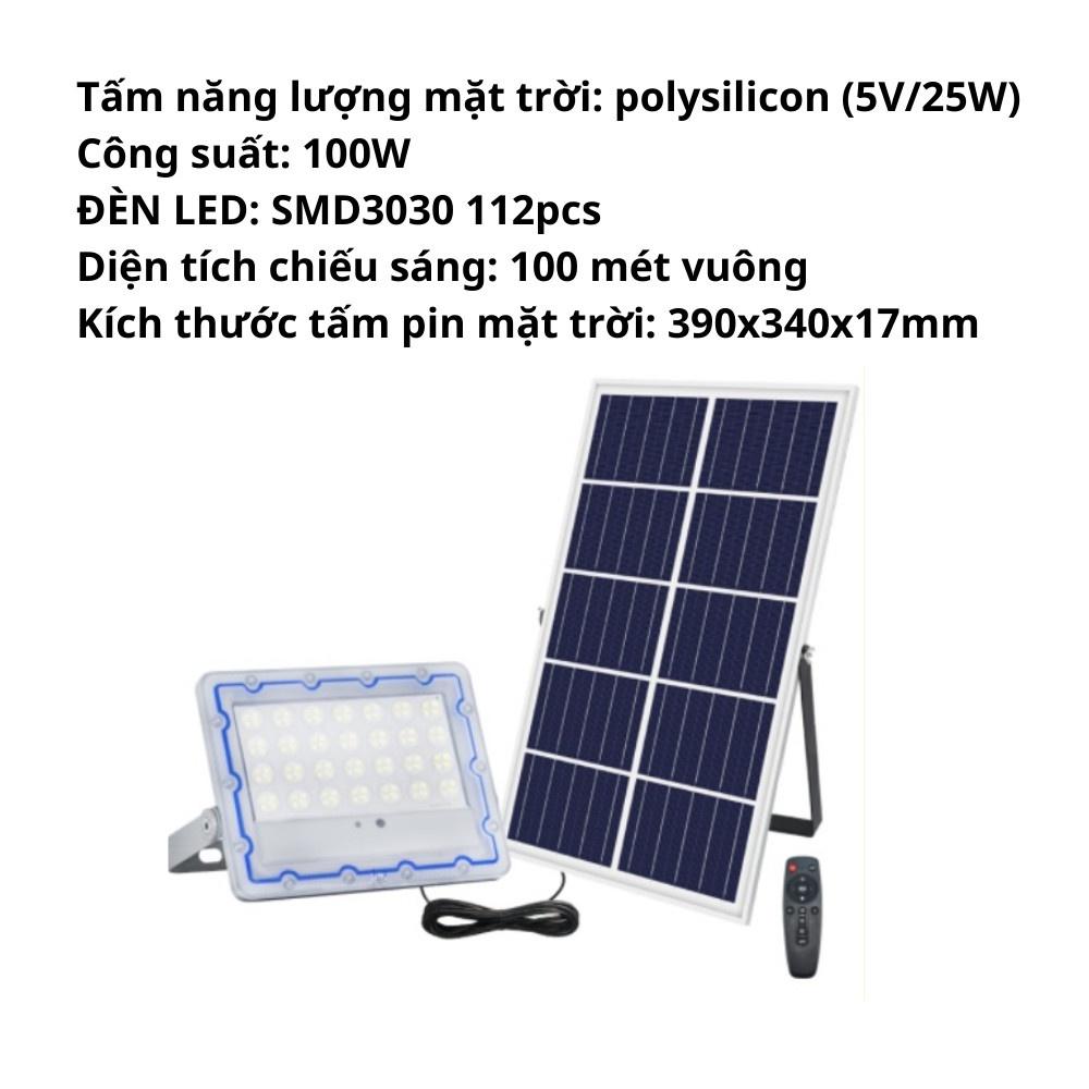 Đèn năng lượng mặt trời 100W WK0201 có điều khiển từ xa, Đèn led năng lượng mặt trời 100W