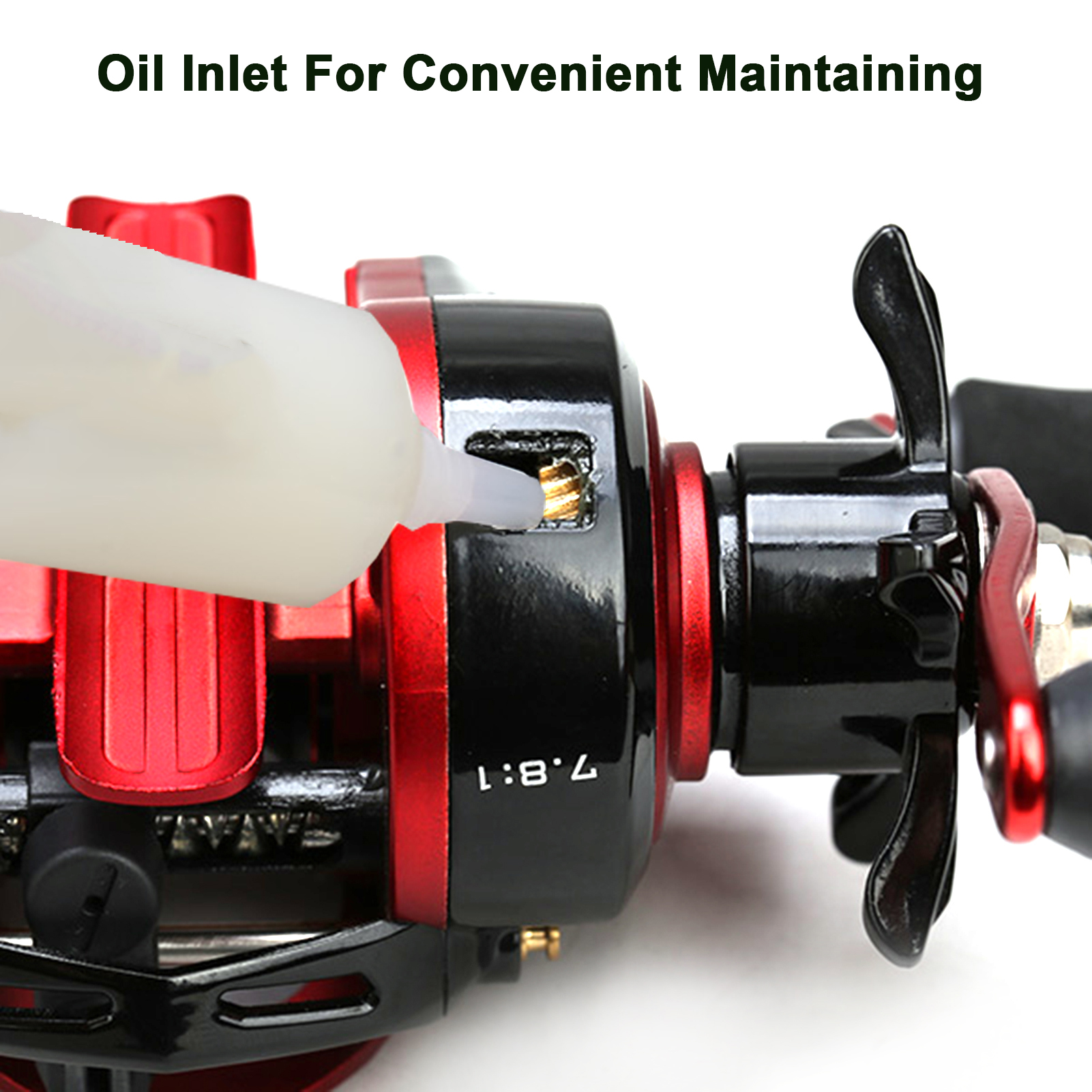 Cuộn câu cá baitcasting với Hệ thống bạc đạn 12 + 1 Tỷ số truyền 7: 8: 1 cho hiệu suất tốc độ cao,mạnh mẽ