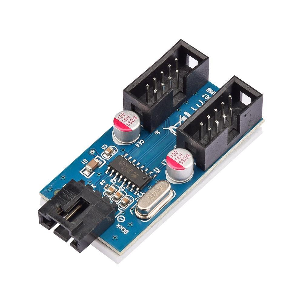 Bo mạch mở rộng PCBFUN chuyển đổi bo mạch chủ 1 sang 2 cổng Usb 2.0 9 pin sang hai cổng 9 chân
