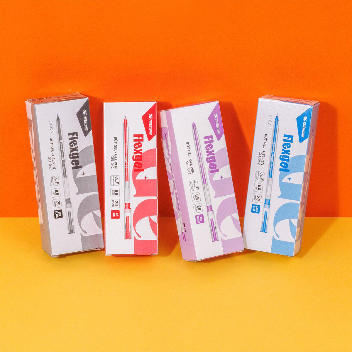 Hộp 20 Bút Gel Flexgel 0.5 mm - Thiên Long GEL-042 - Mực Tím