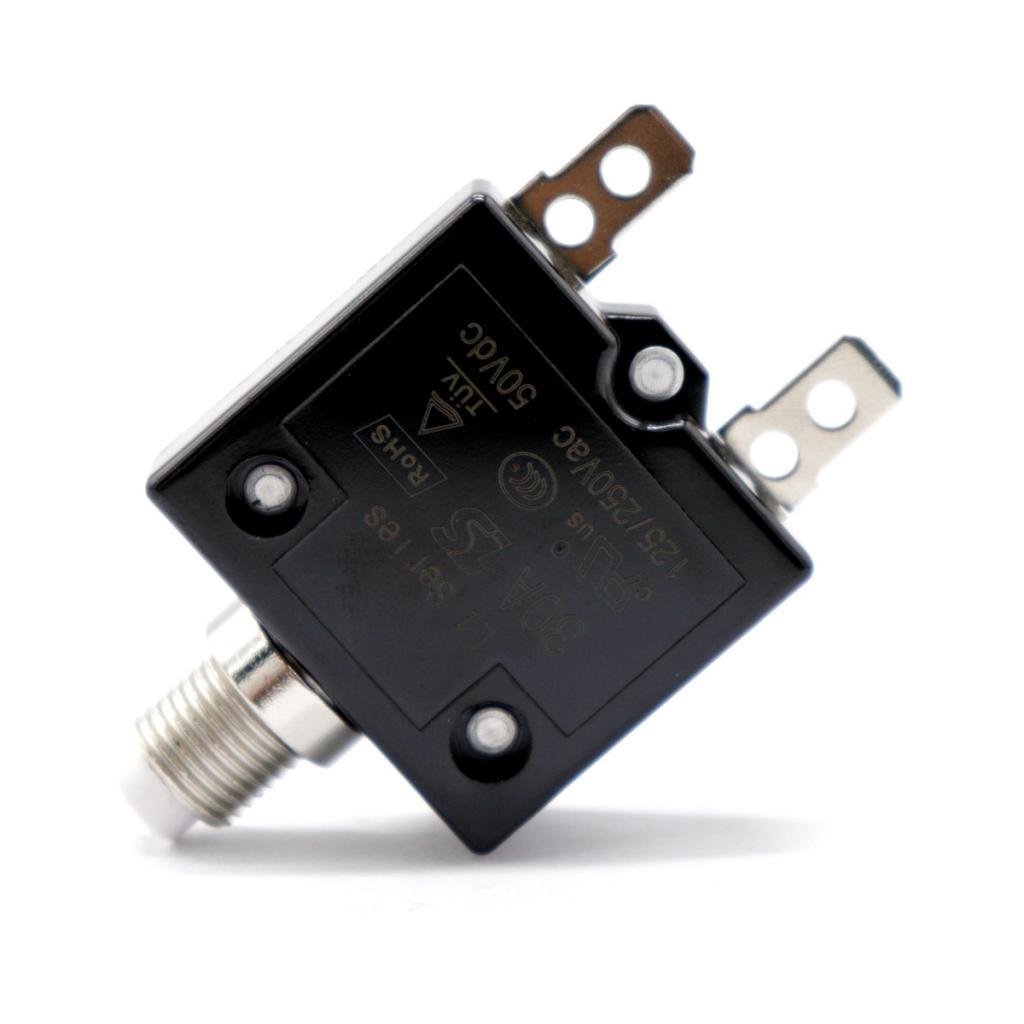 2x 30Amp Push Button Manual Reset Thermal Circuit Breaker Overload Switch