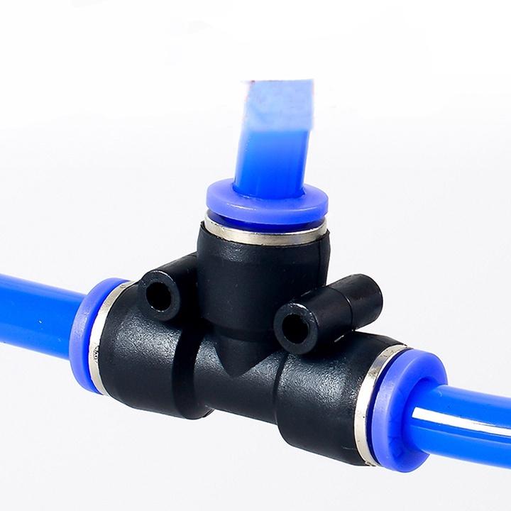 Tê nối nhanh ống PE/LDPE 8mm - Tê chia nhánh dây tưới phun sương khí nén lọc nước...
