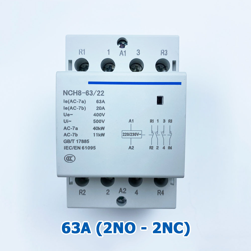 Khởi động từ chuyển mạch contactor 4P 2NO 2NC 63/22