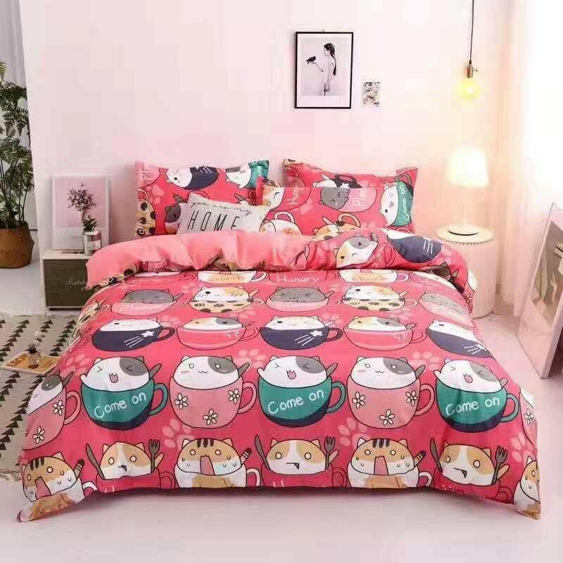 Bộ chăn ga cotton poly nhập khẩu 4 món nhiều màu