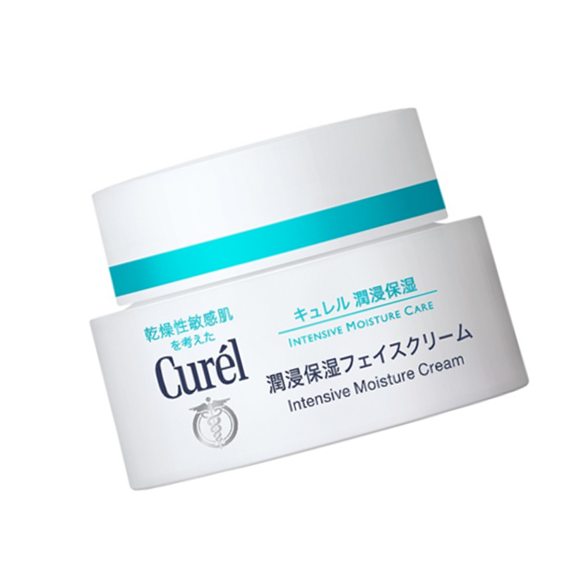 Kem Dưỡng Da Cấp Ẩm Chuyên Sâu Curel Intensive Moisture Care Intensive Moisture Cream 40g Tặng son dưỡng môi cấp ẩm hồng nhẹ 4.2g