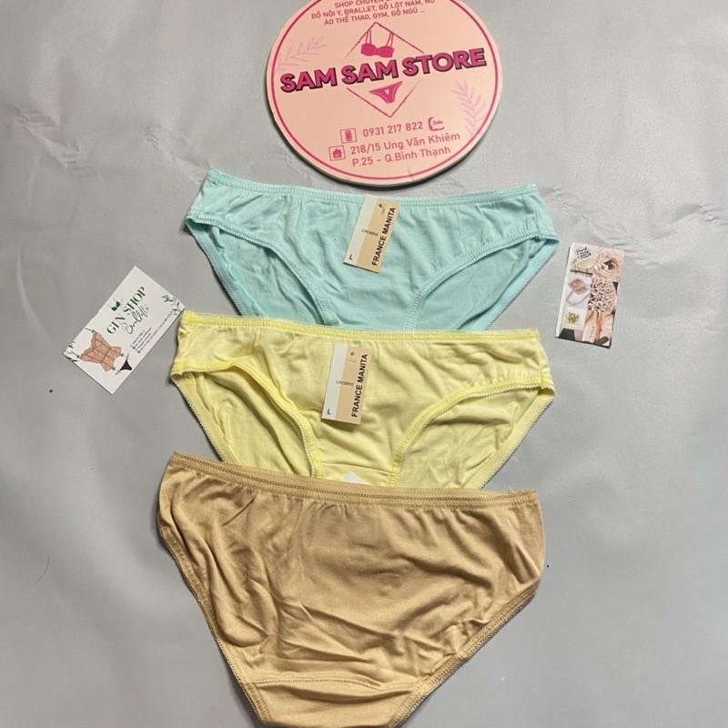 Quần Lót Nữ. Quần Lót Cotton Trơn Mara Mềm Mịn Hàng VNXK. Size .M.L.XL.XXL. cho nàng 35-65kg ạ